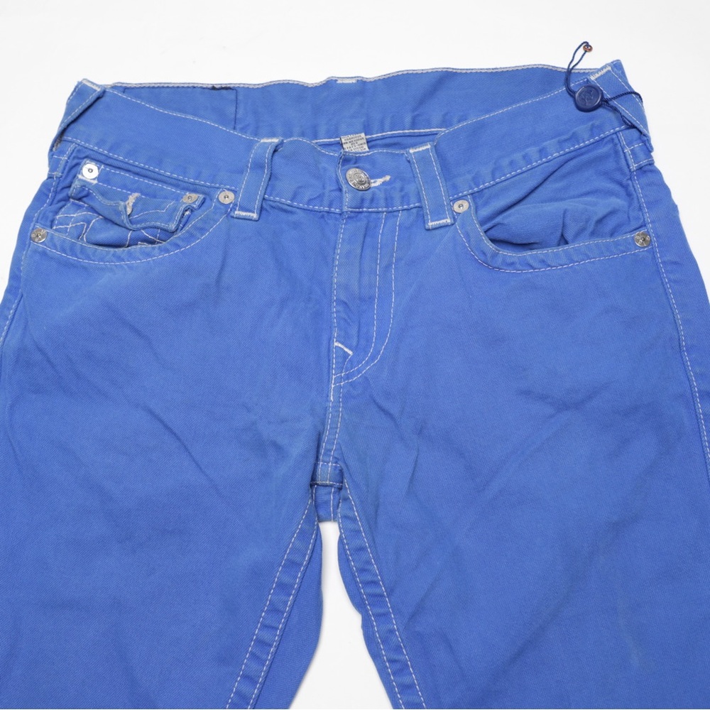 True Religion Mens Straight Jeans With Flaps Blue Size 31 - Picture 3 of 10